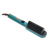 Negative Ion Electric Hair Comb Brush Dual Purpose Hair Straightener Curler Styling Tool GreenUS V1294-YM0901-3113210117714