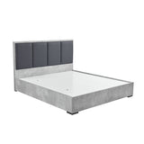 Queen Bed Frame Fabric Upholstery MDF in Cement Colour V43-BED-COP-Q