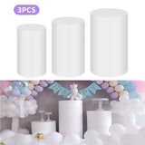 3pcs Round Plinth Cylinder Pedestal Stand Wedding Decor Cake Flower Display V201-DP240127