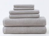 Light Gray Premium Cotton Towel Set - 6 Pieces, Soft & Absorbent Bath Towels for Adults V888-ELOSUNG17798