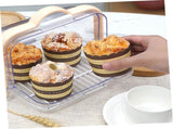 Transparent Food Storage Container with Lid and Drip Tray for Bread Milk Packaging V1258-DP02-BOL-153