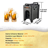 Insulated Beverage, 9.5 L, Food-grade LDPE Hot and Cold Beverage Server, Thermal Drink V952-YLHLQQFX25GAUQGS8V0