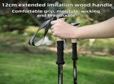 2-Pack Brown Aluminum Alloy Telescopic Trekking Poles with Secure External Lock & Accessory V888-ELOSUNG49085