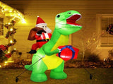 Santaco Christmas Inflatables Outdoor Santa Claus Riding Dinosaur Lights Dcor INFL1046