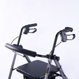 EQUIPMED 4 Wheel Lightweight Rollator Walker, Aluminium Frame, Seat, Carry Bag, for Seniors, V219-HELWLKEQ95TB