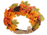 Artificial Fall Wreath Door Hanging Maple Leaf Wreath Garland Home Festival Decoration V1294-YM0710-3115210132811