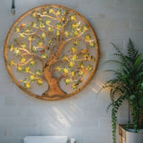 Laser Cut Colourful Round Tree Of Life w 3 Birds Wall Art 60cm V637-24835TRE