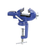 1Pc Professional Blue Clamp-on Table Vise with Rotating Swivel Base for Crafts V1192-AZ-W-32322