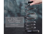 Bike Lock Cable ,Heavy Duty 5-Digit Self Coiling Resettable Combination Code,Bicycle Chain V1192-AZ-W-31904