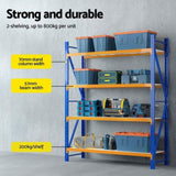 Giantz 4Mx2.4M Garage Shelving Warehouse Rack WR-F-20246-200BO-ABCX2