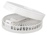 USB Desktop Fan Foldable Rechargeable Battery Makeup Mirror Function Bottom Silicone 3 Speeds White V1294-YM0523-3113220054311