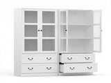 Artiss Buffet Sideboard Cabinets X2 180cm Hutch Storage Kitchen Clear Door White FUR-C-GLASS-SID180-WH-ABCX2
