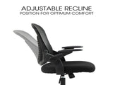 FORTIA Ergonomic Office Desk Chair, Coolmesh Fabric, Adjustable Recline, Black Mesh/Black Frame V219-OFFOCRFOE5KA