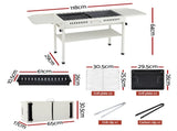 Grillz Portable BBQ Grill w/ Stainless Steel Racks & Pans for Outdoor XFEL-BBQ-SMO-FD-BE
