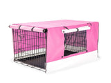 Wire Dog Cage Foldable Crate Kennel 36in with Tray PINK Cover Combo V274-PET-WCCV36-PK