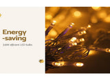 3X6M Christmas Lights Curtain Light Warm White 600 LED Jingle Jollys XMAS-CUR600-6M-WARM