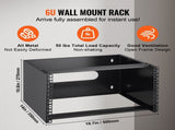 6U Wall Mount Network Rack, 14 in/355.6 mm Depth, 50 lbs/22.68 kg Max Weight Capacity Wall Mount V952-WLJJ6U14YC007I4RXV0