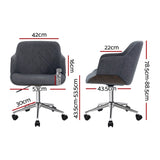 Artiss Wooden Office Chair Fabric Seat Grey OCHAIR-BS-5639-GY