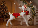 Christabelle 80cm White Reindeer Christmas Light Up Display Animated LED Lights Indoor Xmas Fes 112_NK200
