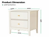 Artiss 2x Bedside Table 2 Drawers Bedroom Storage Nightstand White FURNI-G-BS-01-WHX2