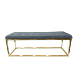 Holly Ottoman Gold Base - Dark Grey Seat V292-OTT-HOLLY-GOLDBASE-GREYSEAT