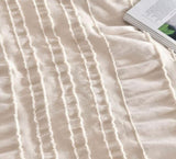 Tufted Boho Striped Embroidery Quilt/Doona/Duvet Cover Set - King Size V493-JHHI-K15