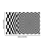 Black and White Checkered 3D Visual Effect Floor Rug Mat Bedroom Carpet for Kids Room Nursery V1294-YM0716-10071784
