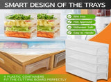 CARLA HOME Large Bamboo Cutting Board and 4 Containers with Mobile Holder gift included for Home LSB-36021