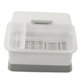 Dish Drainer Minimalist Dustproof Space Saving Dish Drying Bowl with Lid for Home Kitchen L V1294-YM0716-3118220114212