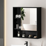Cefito Bathroom Mirror Cabinet Mirrored Medicine Adjustable Shelf Wall Mounted 560mm Black BV-MC-5661-BK