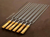 Upgraded Stainless Steel BBQ Skewers Set with Thickened Heat-Resistant Beech Wood Handles, U-Shaped V1232-SKKQ-001