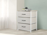 Levede Chest of 3 Drawers Bedside Table Beige CH1051-CR_NZ