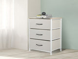Levede Chest of 3 Drawers Bedside Table Beige CH1051-CR