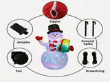 1.5M Inflatable Waving Snowman Christmas Decoration - Color Changing Ambient Light with Blower, V888-ELOSUNG55861