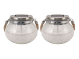 2Pcs Solar Glass Ball Waterproof Automatic LED Rotating Cracked Lantern Light for Lawn Terrace V1294-YM0703-3119230047711