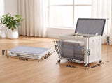 Artiss Foldable Storage Cabinet Stackable Box 2 Doors Rolling Organiser White SC-BOX-2D-5843-GR