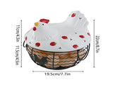 Strawberry Storage Basket Wrought Iron Basket Ceramic Egg Basket Living Room Fruit Storage Basket V1294-YM0523-220113YA01-1
