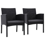 Gardeon 2PC Outdoor Dining Chairs Patio Furniture Rattan Lounge Chair XL Ezra ODF-CHAIR-TEA-XL-BK-2X