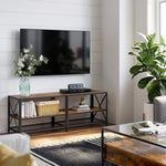 TV Stand for 60-Inch TV with Industrial Style Steel Frame Rustic Brown and Black V178-11253