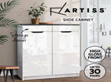 Artiss Shoe Rack Cabinet 30 Pairs White Eve FURNI-L-GS-SHOE01-WHBK-AB