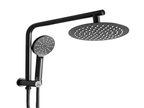 Shower Head High Pressure Set Rain Round Black BS0110-BK_NZ
