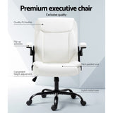 Artiss Executive Office Chair Mid Back White OCHAIR-G-7023-WH