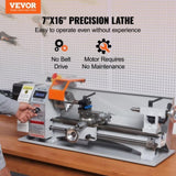 Mini Metal Lathe Machine, 180 x 400 mm, 800W Precision Benchtop Power Metal Lathe, 150-2500 RPM V952-BZDMNJSCCSFWSEYI0V3