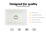 Cefito Kitchen Sink 38x38cm Granite Stone Sink Single Bowl White SINK-STONE-A-3838-WH