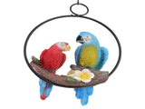 Garden Iron Ring Parrot Pendant Resin Bird Model Crafts Courtyard Balcony Decorations Small Red Blue V1294-YM0512-3111220286711
