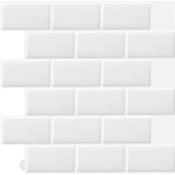 10 pcs White 3D Wall Tile Sticker Kitchen Bathroom V1188-MS-227-2757