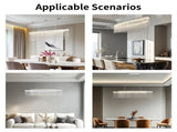 Modern LED Tassel Pendant Light Aluminum Linear Chandelier Dimmable Ceiling Lighting for Dining V767-LT-X119-110-G