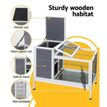 i.Pet Rabbit Hutch Chicken Coop 97cm x 49cm x 86cm Chicken Coop Large Run Wooden Outdoor Cage House PET-GT-RH915L-GW