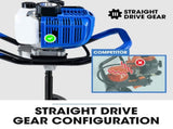POWERBLADE PD750 52cc 2-Stroke Petrol Post Hole Digger, 200mm Auger w/ 600mm Extension Shaft V219-PHDPTRPB7C2A