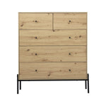 Artiss 5 Chest of Drawers - ARNO Pine FUR-S-CDR-03-WD-AB